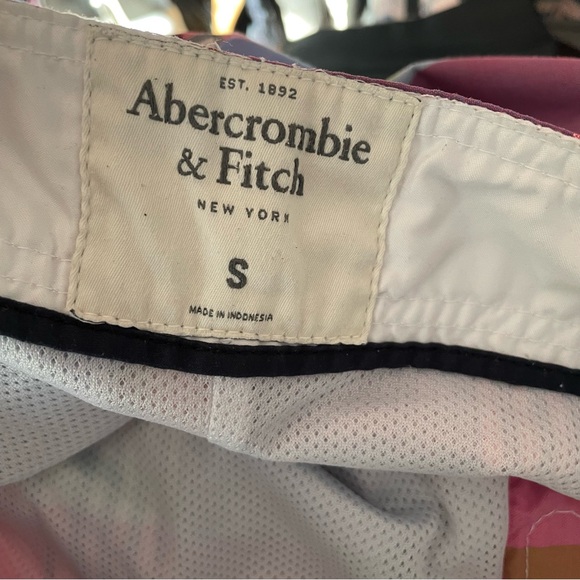 Abercrombie & Fitch Plaid Multicolor Board Swim Short Trunks Cargo Pockets - Picture 5 of 7